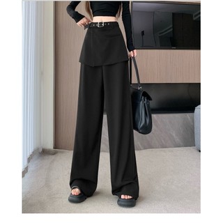 Fashion Autumn Trousers Wide Leg Pants Two Pieces Leisure Mopping American Draped Suit Women's Design New High Waist