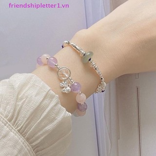 {Fh Fashion} Vòng tay đính cườm nơ pha lê ánh trăng Vòng tay đàn hồi nhẹ dành cho nữ Phụ kiện trang sức Quà tặng.