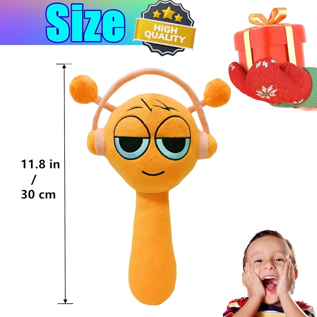 Đồ chơi sang trọng Sprunki, đồ chơi sang trọng Sprunky Wenda 10 inch và màu xám, búp bê nhồi bông mềm mại và vui nhộn Sprunk dành cho người hâm mộ và bạn bè sinh nhật