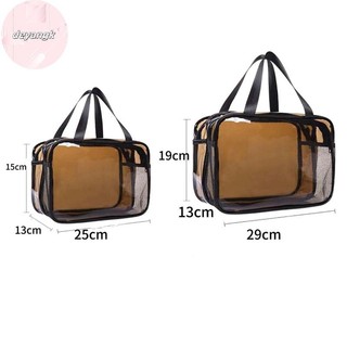 Deyangk 1 Mảnh Hai Lớp Dung Tích Lớn Dụng Cụ Sắp Xếp Mỹ Phẩm Di Động Du Lịch Túi Giặt Nữ Trong Suốt Chống Thấm Nước Trang Điểm Túi Đựng VN