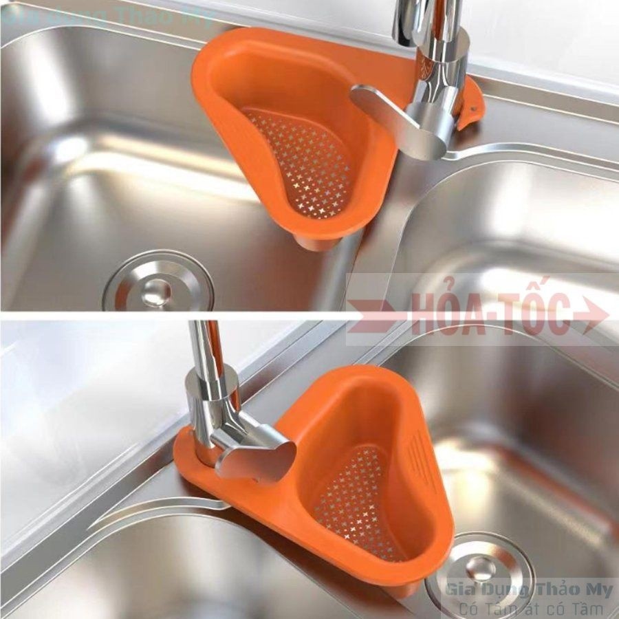 Khay lọc rác bồn rửa bát thông minh đa năng - khay lọc rác bồn rửa chén có móc treo tiện lợi nhà bếp