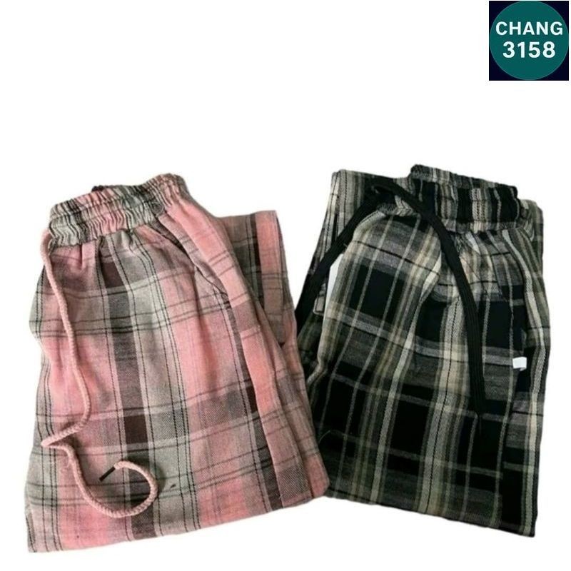 (Bé gái 30-53kg ) Tổng hợp các mẫu quần kẻ caro ống rộng cho bé gái-CHANG 3158