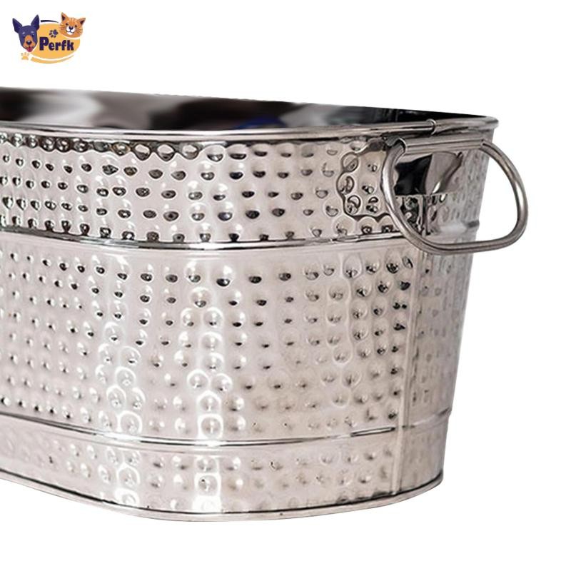 Xô đá, mạ kẽm, hình bầu dục, Bồn đựng đồ uống, Bền bỉ, Giá đỡ đá mộc mạc, Bồn bia, Xô đựng rượu để làm mát rượu vang, Làm mát trong nhà hàng