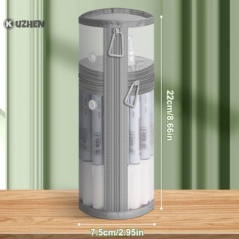 Kuzhen Lưới Kép Cọ Trang Điểm Túi Bảo Quản Bàn Chải Di Động Hộp Đựng Bàn Chải Dung Tích Lớn Đơn Giản Giá Đỡ Xô Du Lịch Túi Đứng HOT