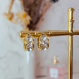 Sang Trọng Siêu Nhấp Nháy Tím Kim Cương Giả Vòng Tròn Khóa Tai Nữ Niche Thiết Kế Tinh Tế Bông Tai Hai Mặt Thời Trang