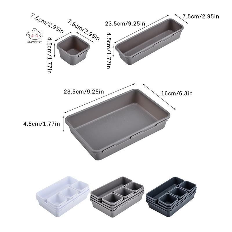 Maybest 8 Chiếc Ngăn Kéo Tổ Chức Hộ Gia Đình Chống Bụi Bàn Văn Phòng Phẩm Hộp Bảo Quản Nữ Trang Điểm Nhà Bếp Phụ Kiện Phòng Tắm {VN}