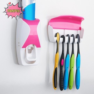 Pnpia 1 Bộ Giá Đỡ Bàn Chải Đánh Răng Với Máy Đựng Kem Đánh Răng Tự Động Treo Tường Bàn Chải Đánh Răng Giá Để Đồ & Máy Bóp Kem Đánh Răng Phòng Tắm Boutique