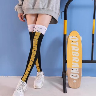 Chân Gà Chân Tất Nữ Dài Tất Hoạt Hình Ngộ nghĩnh Cotton Sáng Tạo Gà Móng Vuốt Nữ 3D In Trên Đầu Gối Tất Cao