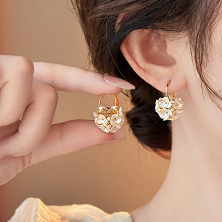 Nhẹ Sang Trọng Thiết Kế Bông Tai Nữ Phong Cách Pháp Hoa Giỏ