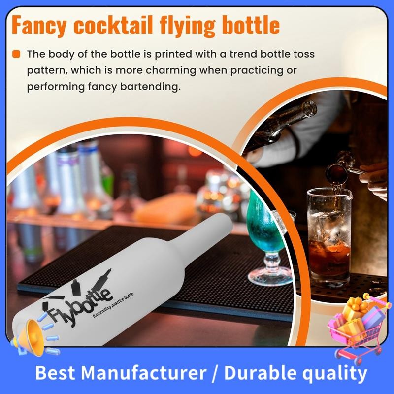 White Flair Bartender Bartending Practice Silicone Bar Pub Chai Rượu Cocktail Shaker