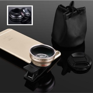 Bộ Ống Kính 2 Trong 1 Cho Điện Thoại Góc Rộng và Macro, Ống Kính Góc Rộng 0.45x