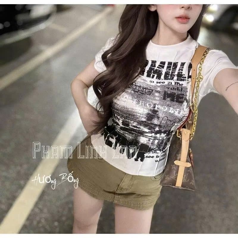 Set Áo Thun Fomula Ôm Body KCloset Mix Chân Váy Kaki Dày Dặn Nữ Tính NA794