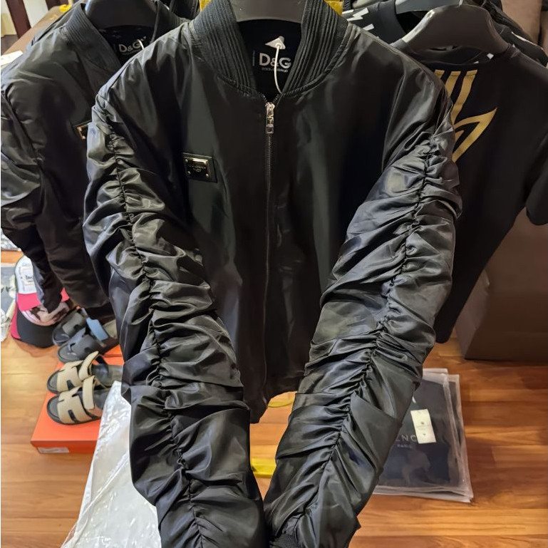 Áo Bomber Trần Bông Thêu Lưng Dê Gà Logo Ngực KCloset 2 Lớp Dày Dặn Dáng Rộng Nam Nữ NA841