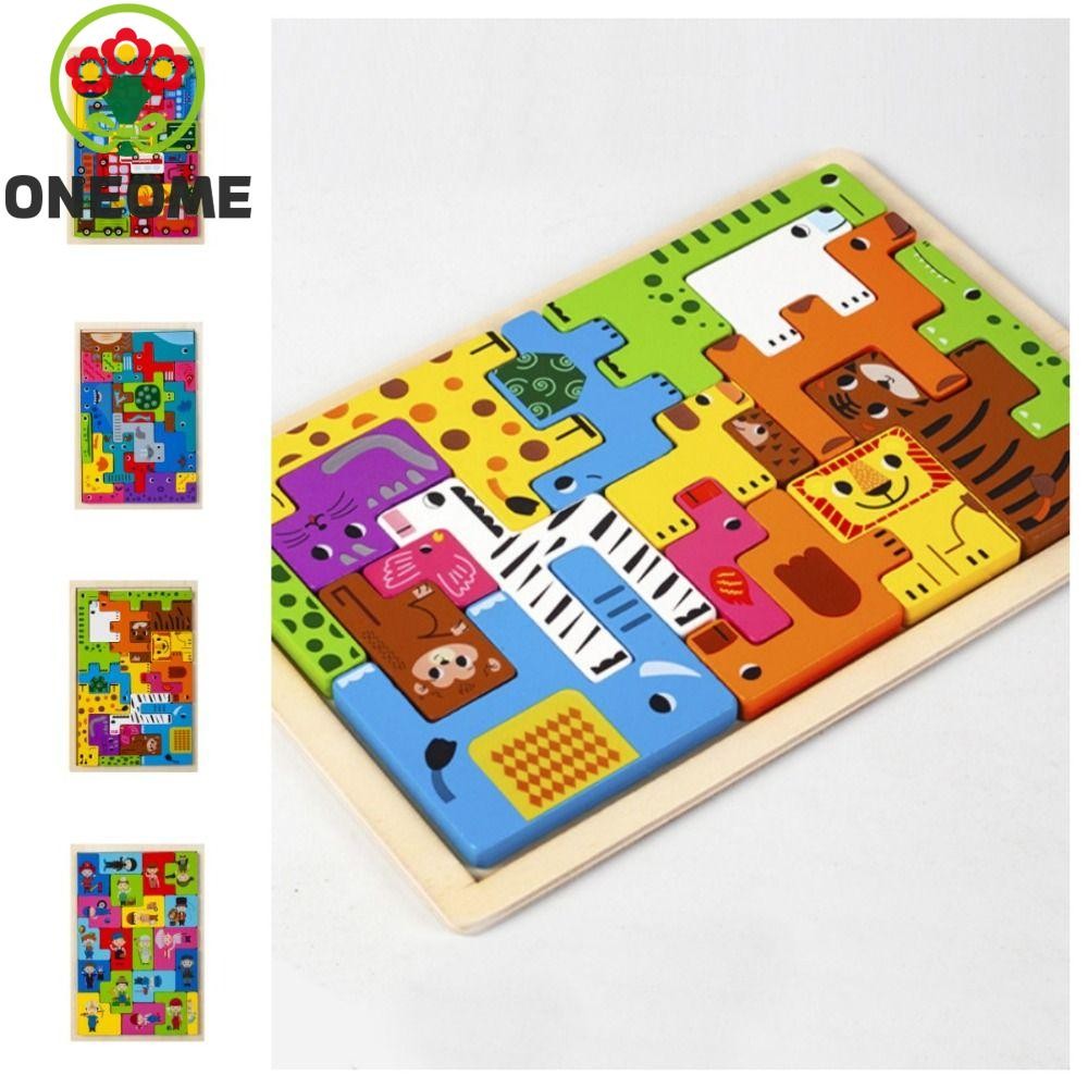 Khối kết nối ghép hình động vật bằng gỗ ONEOME Montessori Trẻ em / Trẻ ...