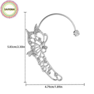 SAFENH Lấp Lánh Zircon Ear Cuff Hình Phổ Biến Pha Lê Trong Suốt Trang Sức Nữ Quà Tặng Đảng Kẹp Tai Bông Tai VN