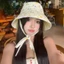 Mũ xô YRBWD, Mũ chống nắng buộc dây chống nắng mùa hè, INS Retro Văn học hai mặt Mũ nữ đa năng Du lịch ngoài trời