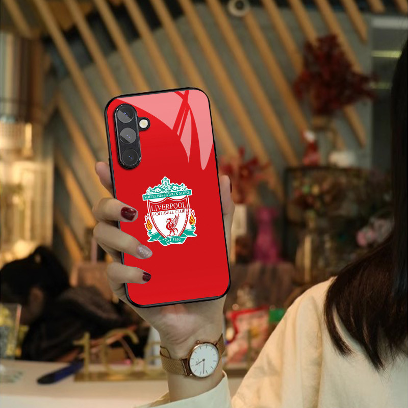 Ốp Điện Thoại Kính Cường Lực Liverpool 03 Cho Samsung Galaxy S9 Plus S10 S10e S20 FE S20 Plus S21 S22 S23 S24 Ultra Cover