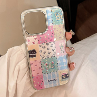 [Sheren] Vỏ điện thoại khâu lưới vui nhộn Gilt ins Thích hợp cho i17 16 15 14 13 12 11 pro max Vỏ bảo vệ chống sốc
