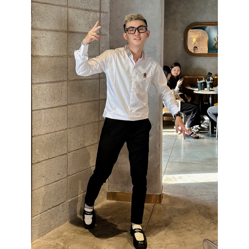 Áo Sơmi Nam Cao Cấp Phong Cách Hàn Quốc Thiết Kế Basid Đơn Giản  Menswear Ảnh Thật 100%