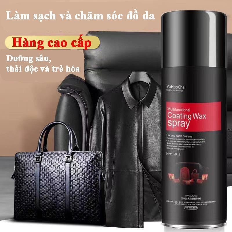 Chai xịt sạch và làm bóng giày đồ da, túi ví, áo, ghế da giúp vệ sinh, dưỡng ẩm chống mốc tt