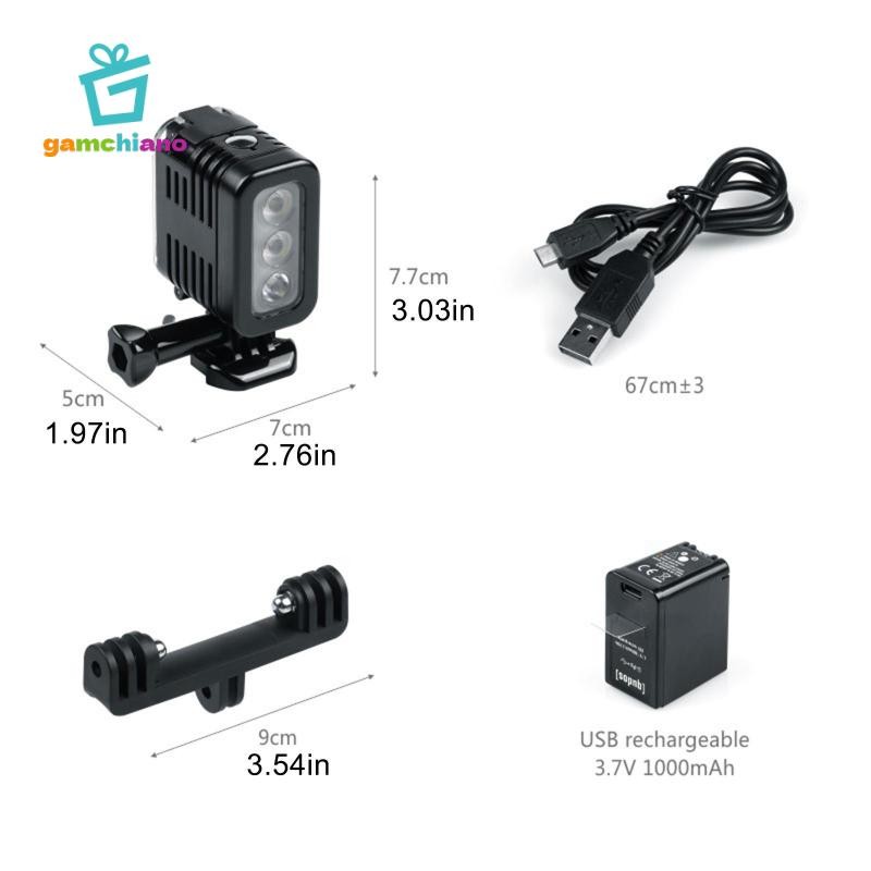 Đèn lặn dưới nước 45M Đèn Video cho máy ảnh thể thao