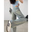 Quần jeans nữ Osiris màu sáng dáng đứng, quần bò nữ lưng cao thời trang Xứ A Nam kiểu Pháp mùa hè