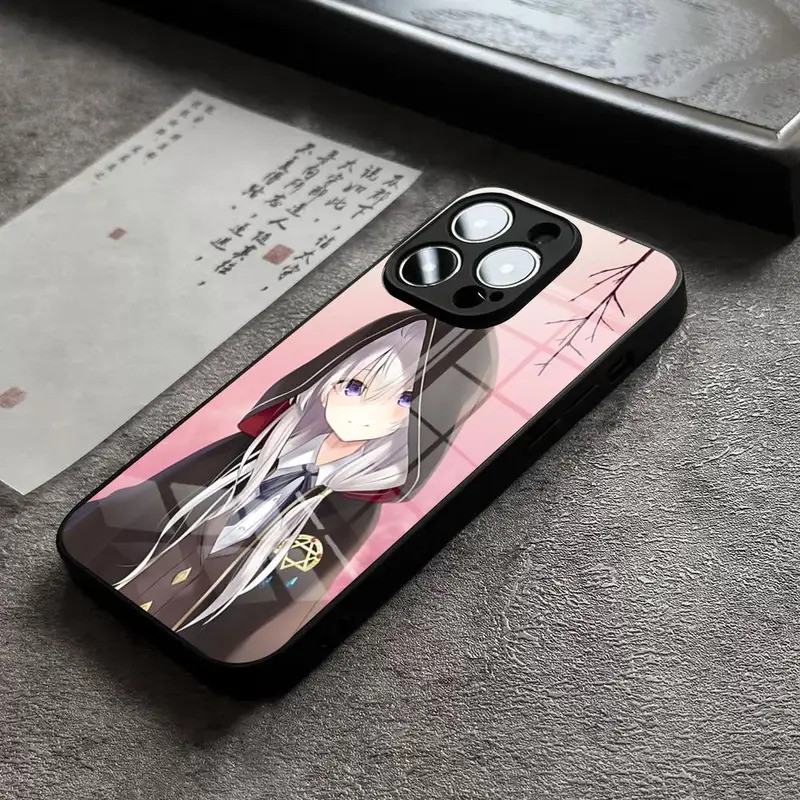BK-1 Anime Dễ Thương Elaina Ốp lưng iPhone 17,15 Pro Max 14 Plus 12 Mini 11 13 X XR XS 8 7 Plus SE Ốp Lưng Kính Cường Lực