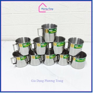 Set 3 Ly uống nước inox an toàn, loại dày, tiện lợi, ca làm đá có quai Trường Thành nhiều kích thước - Phương Trang