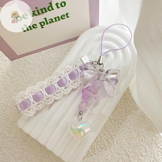 TWE Móng Vuốt Nơ Dễ Thương Mặt Dây Chuyền Móc Khóa Điện Thoại Ren Ruy Băng Đính Hạt Trang Trí Phụ Kiện Quà Tặng Túi Mặt Dây Chuyền VN