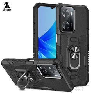 Dành cho OPPO A57 / A57s / A57e / A77 / A77s 4G / 5G Ốp điện thoại PC cứng Mặt sau TPU mềm viền bảo vệ máy ảnh Giá đỡ vòng chân đế chống sốc Vỏ mỏng mỏng
