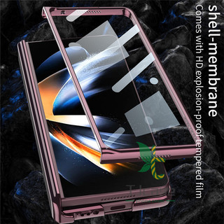 Vỏ bọc trong suốt pha lê mạ điện từ tính Samsung Galaxy Z Fold 6 Z Fold 5 Z Fold 4 Bản lề Full Mặt trước Kính cường lực Vỏ phim