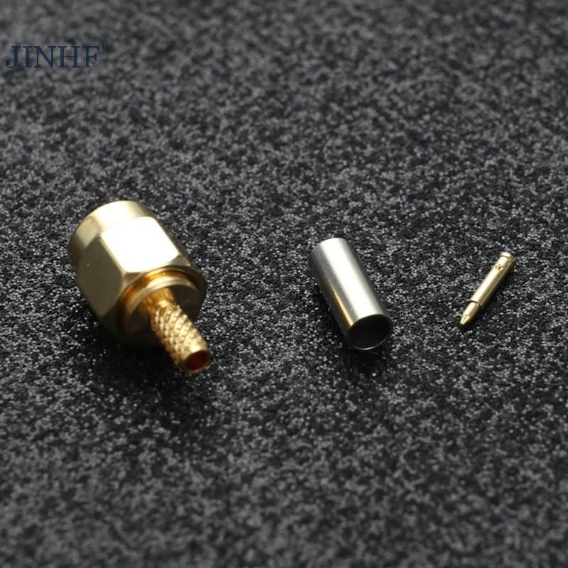Jinhf 10 Cái SMA Nam Cắm Uốn Cho RG174 RG316 RG178 RG179 LMR100 Cáp RF Kết Nối HOT
