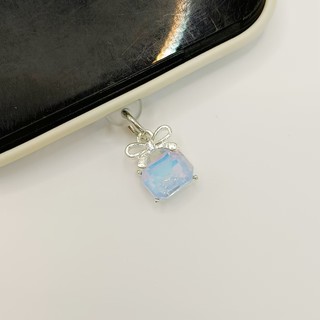 Điện Thoại Di Động Trang Trí Chống Bụi Cắm Hợp Kim DIY Đá Trong Suốt Sapphire Nơ Quyến Rũ Lỗ Điện Thoại Di Động Chống Bụi Cắm