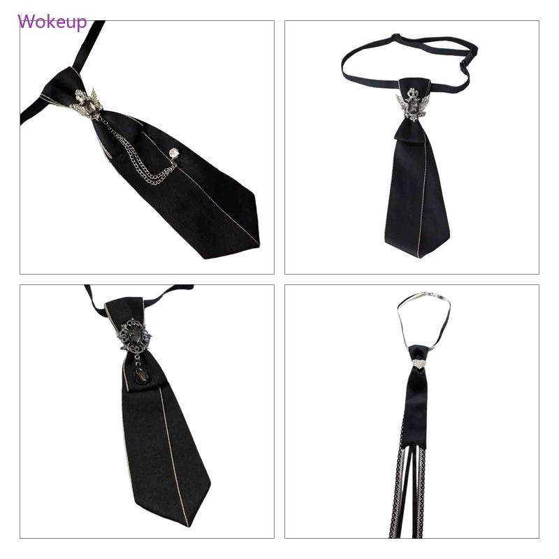 Woke Nam Nữ Bé Trai Vintage Có Thể Điều Chỉnh Cà Vạt Gothic Steampunk Cho Kim Cương Giả Dây Kim Loại Dây Buộc Pre-Tied Sang Trọng Decorati