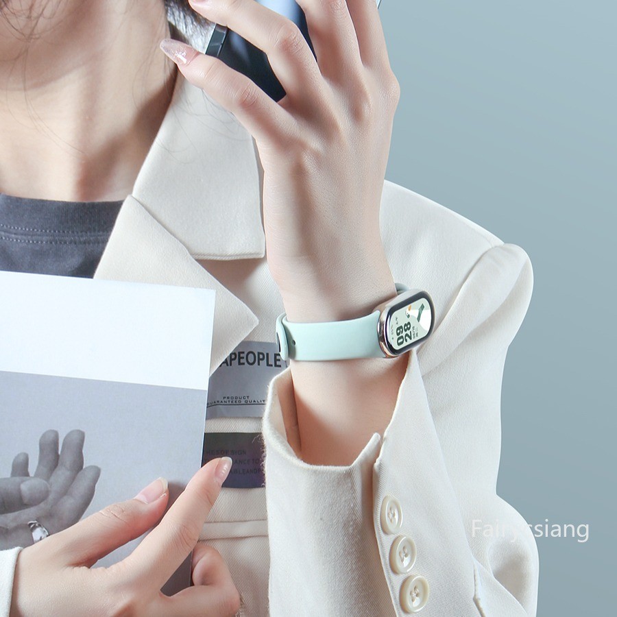 Không có đồng hồ Dây đeo thể thao cho Xiaomi Mi Band 10 9 8 NFC Thay thế Miband 7 6 5 4 3 Vòng đeo tay silicon Dây đeo đồng hồ Phụ kiện