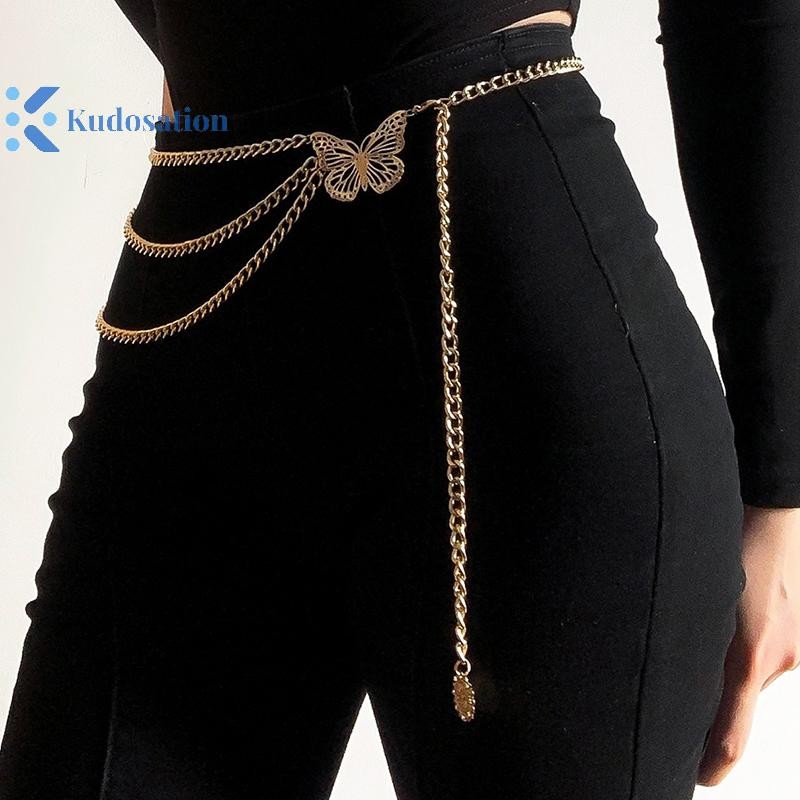 Kudosation Tính Khí Dây Thắt Lưng Thanh Lịch Nhiều Lớp sel Thắt Lưng Dây Xích Cho Nữ Thời Trang Kim Loại Cao Cấp Cơ Thể Dây Xích Đầm Thắt Lưng Nữ