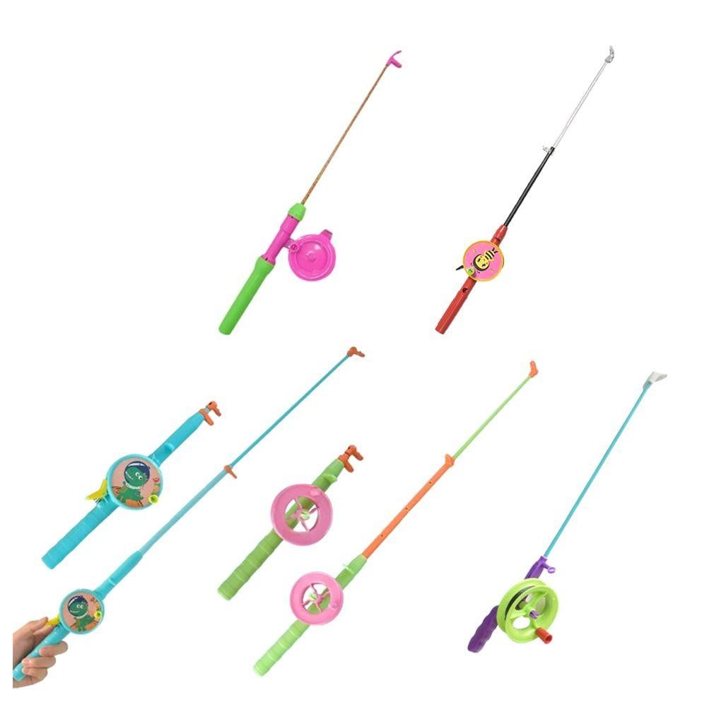 Cần câu cá trẻ em HOBBYIN, Cần câu Mini hoạt hình 38cm / 58cm / 80cm, kiểu dáng đa dạng co giãn với cần câu dây 50 mét cho quà tặng trẻ em