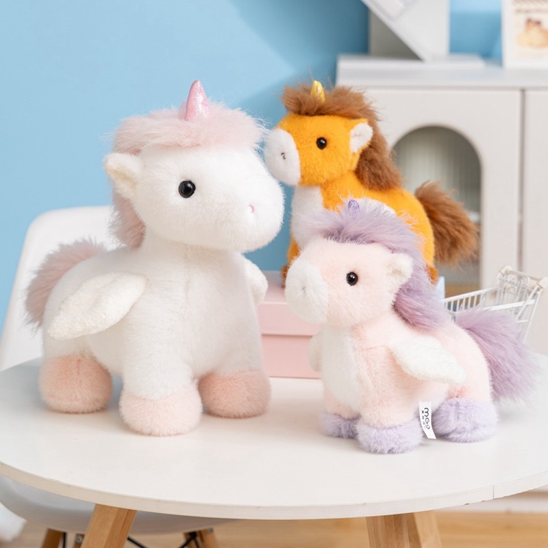 Rytanda Kawaii Horse Plushie Doll Mô phỏng dễ thương Ngựa bay Đồ chơi sang trọng có làm đầy mềm, Đệm Sofa búp bê động vật, Quà tặng sinh nhật bạn gái trẻ em