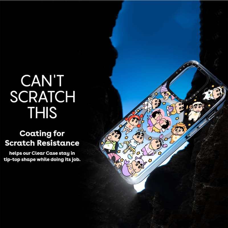 Casetify X Shin-chan Dán Ốp Lưng Hút Từ Tính Trong Suốt Tác Động Cho iPhone 16 / 15 / 14 / 13 Pro Max | Mặt sau Acrylic bảo vệ quân sự với bao bì cao cấp