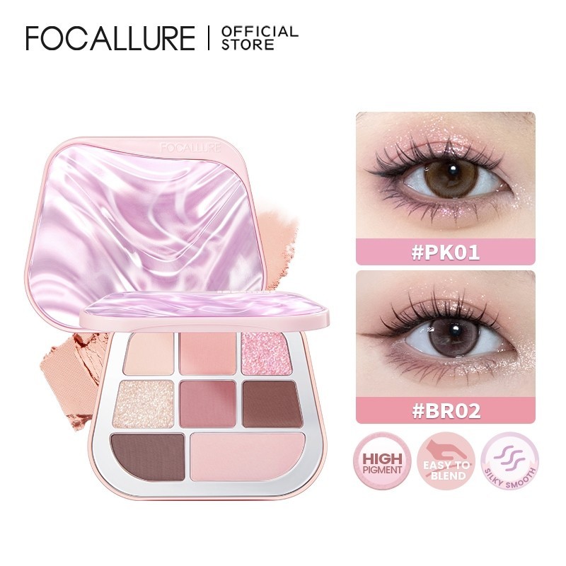Bảng Phấn Mắt FOCALLURE 8 Màu Sắc Tố Cao Lâu Dài Không Miếng Dán