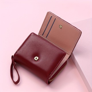 Da PU Đơn Giản Nữ Ví Ngắn Dung Tích Lớn Đa Năng Đa Năng Hộp Đựng Thẻ Tiền Mặt