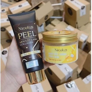 Combo Kem Nicolas Peel Lột Lạnh Thanh Nhi + Kem Body Cấy Trắng Men Chua Nicolas Cosmetic