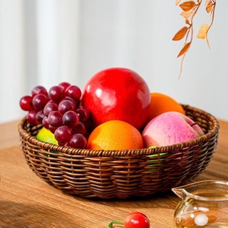 Đĩa trái cây mây giả CHEESELY, giỏ lưu trữ dệt cổ điển cầm tay, hộp đựng hoa kẹo cưới