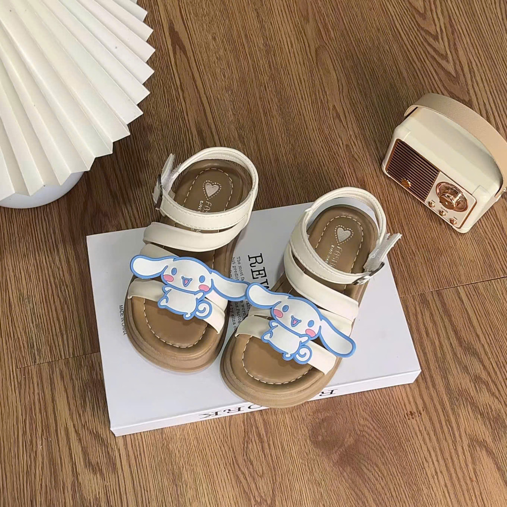 (hàng sẵn ) sandal cho bé dép quai hậu  cho bé da PU êm chân quai chéo đơn giản kiêu sa điệu đà êm chân cinnamoroll 8519