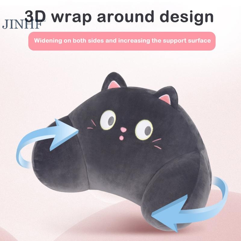 Jinhf 1 Bộ Tự Động Trang Trí Nội Thất Ô Tô Tựa Đầu Gối Cổ Hoạt Hình Dễ Thương Sang Trọng Eo Gối Lưng Đệm Lưng DIY Phụ Kiện HOT