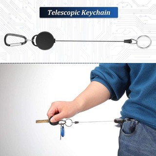 Móc khóa kéo có thể thu vào đầy màu sắc - Huy hiệu Reel ID Dây buộc chống trộm Cuộn dây đai giật Vòng chìa khóa