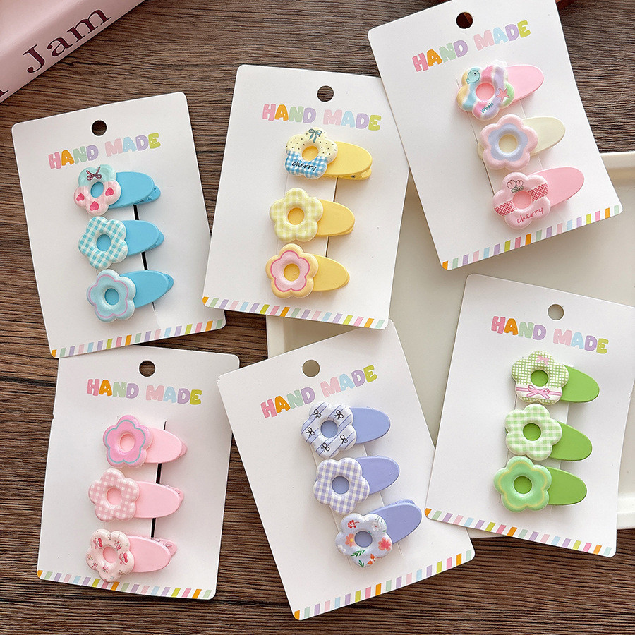 3 Cái / bộ Cô Gái Dễ Thương Kẹp Tóc Hoa Mỏ Vịt Kẹp