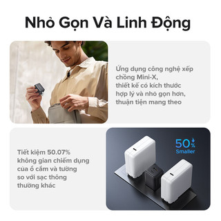 【 Nexode + 2 Cổng 】 UGREEN 20W GaN Sạc Mini USB C Sạc Điện Thoại PD3.0 QC3.0 Cho iP17/16 Pro Max Samsung S25  Ultra