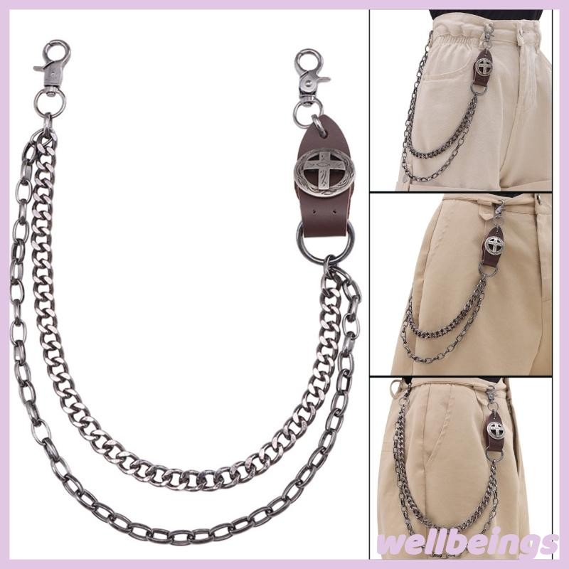 Wellb Dây thắt lưng kim loại thời trang Unisex Dây xích thời trang Dây chuyền trơn tru độc đáo để mặc thường ngày và dự tiệc