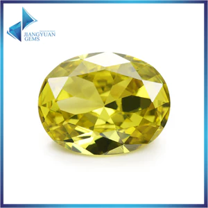 5A Olive Yellow Oval Cut CZ Stones 15 / 30 chiếc 3x5mm ~ 10x12mm Cubic Zirconia lỏng lẻo cho trang sức DIY